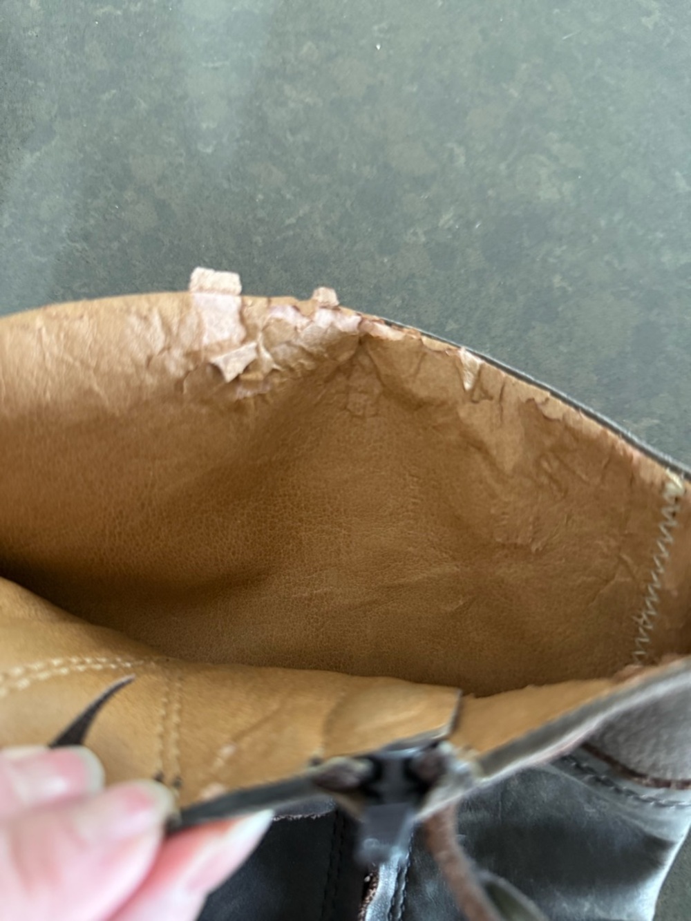 Kelsi Dagger “Jayne” Brown Two-Tone Leather Riding Boots with Tan Heel Accent - Picture 13 of 16